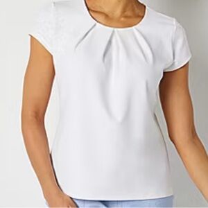 Liz Claiborne Women’s Round Neck Short Sleeve Blouse
